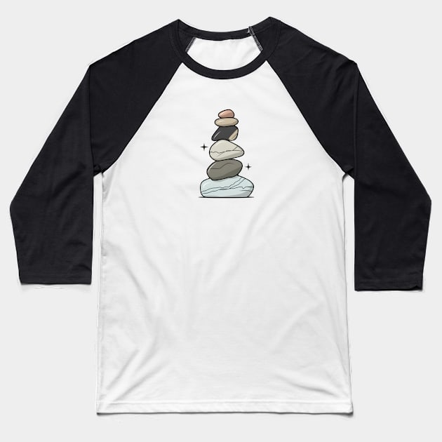 STONE ROCK BALANCING Baseball T-Shirt by ThesePrints